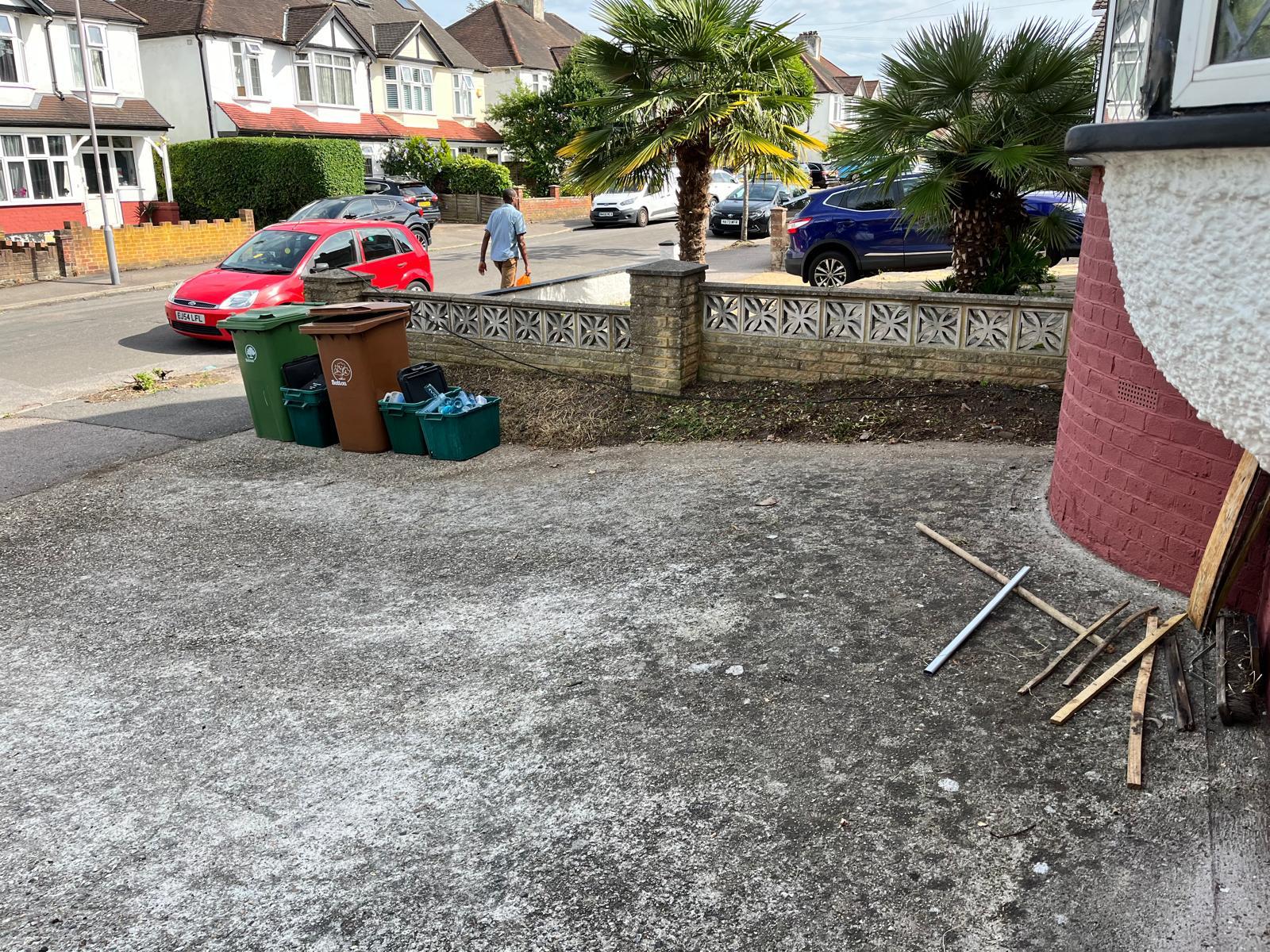 Driveway after garden clearance by Purley Hills