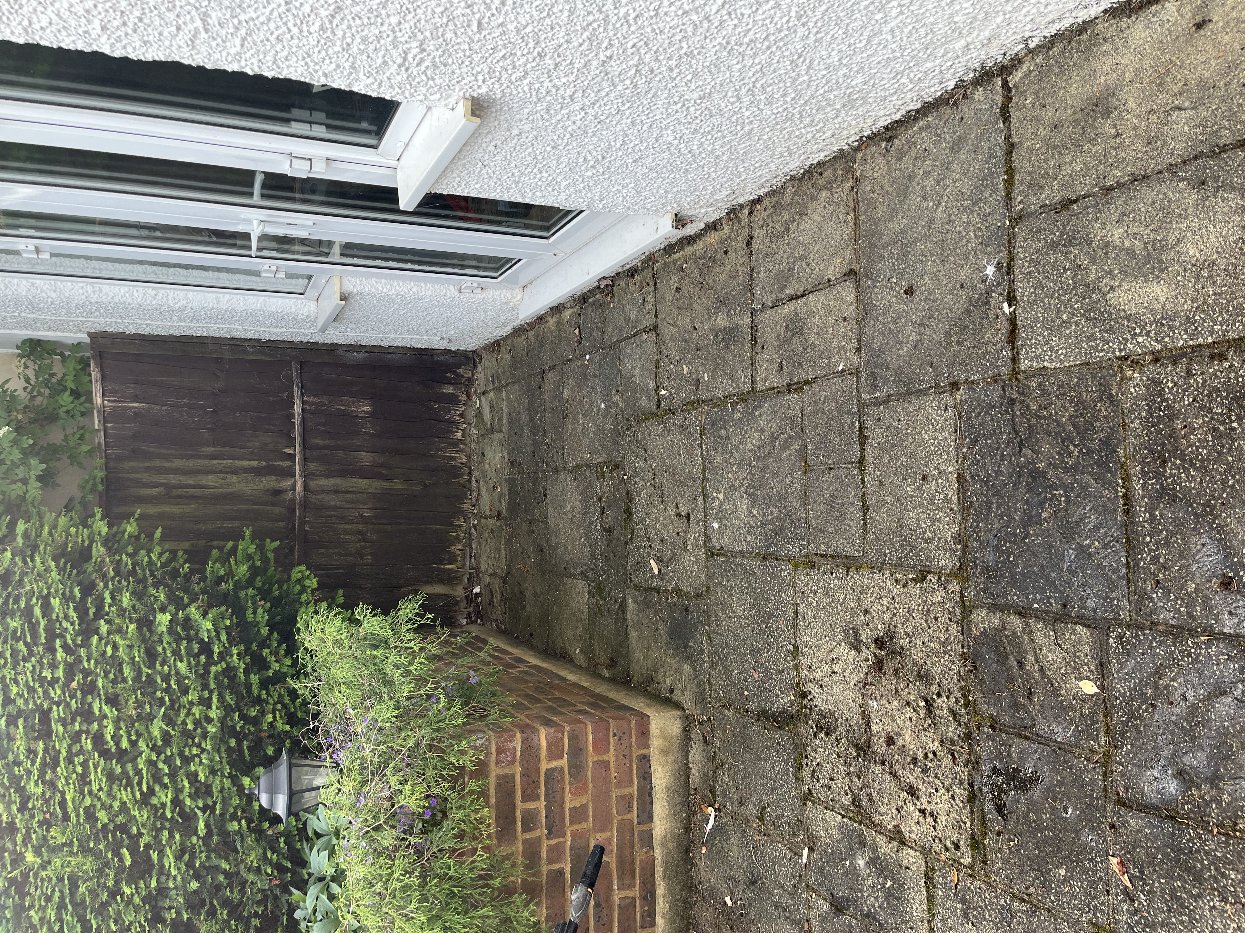 Patio before jet washing by Purley Hills